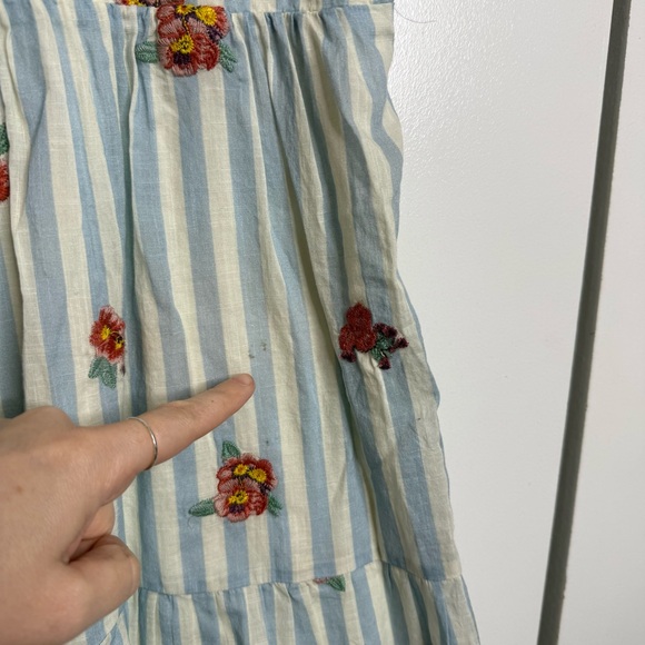 Sézane Saphir Mini Dress Floral Embroidery Blue White Striped US 6 NWT - Picture 14 of 14